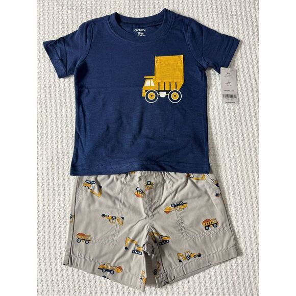 CARTER’S 2 Pc Boys 18 Months Short Set - Picture 1 of 7